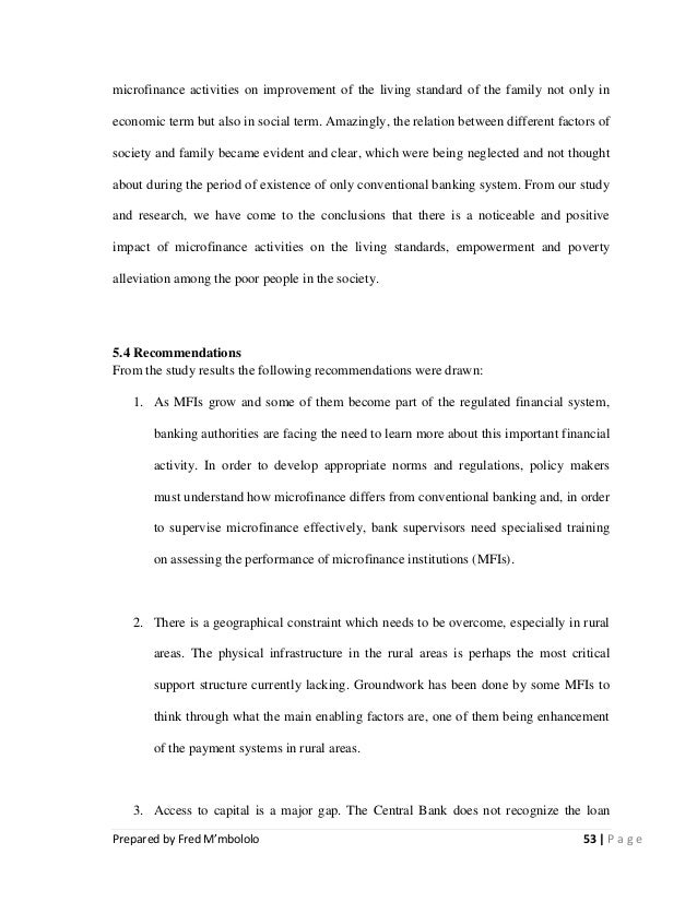 microfinance loans hypothesis on microfinance